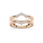 Rosalina 1/6 ctw Round LGD Milgrain Enhancer Curved Band - 14K Rose Gold