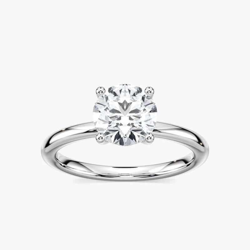 Rosey LGD Flowering Solitaire Engagement Ring - 14K White Gold