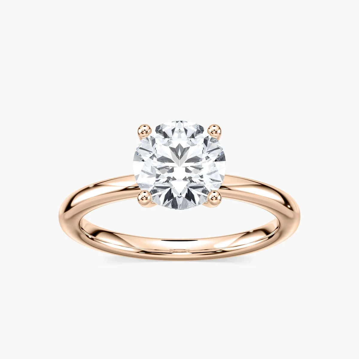 Rosey LGD Flowering Solitaire Engagement Ring - 14K Rose Gold
