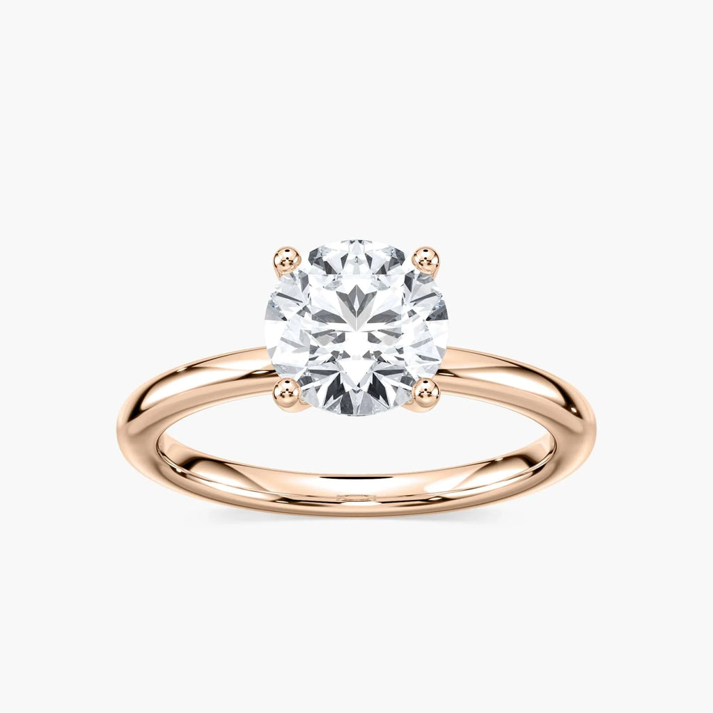 Rosey LGD Flowering Solitaire Engagement Ring - 18K Rose Gold