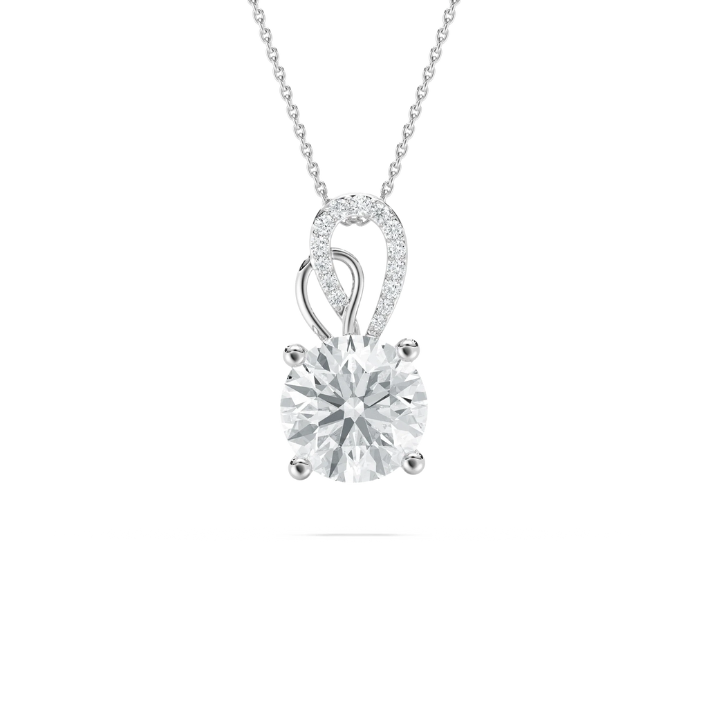 3 ctw Round LGD Ornate Bail Pendant - 18 Inches