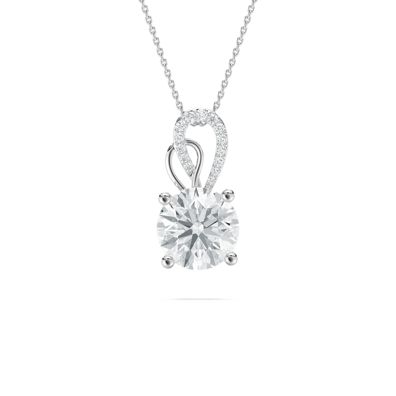 3 ctw Round LGD Ornate Bail Pendant - 18 Inches