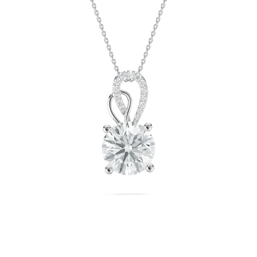 3 ctw Round LGD Ornate Bail Pendant - 18 Inches