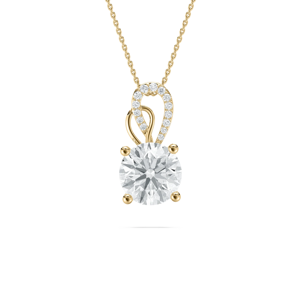 3 ctw Round LGD Ornate Bail Pendant - 18 Inches
