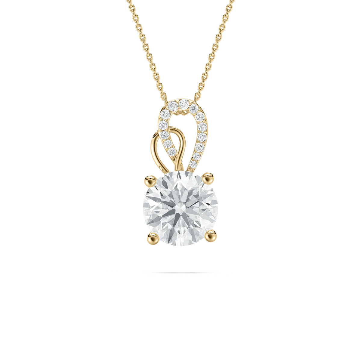 3 ctw Round LGD Ornate Bail Pendant - 18 Inches