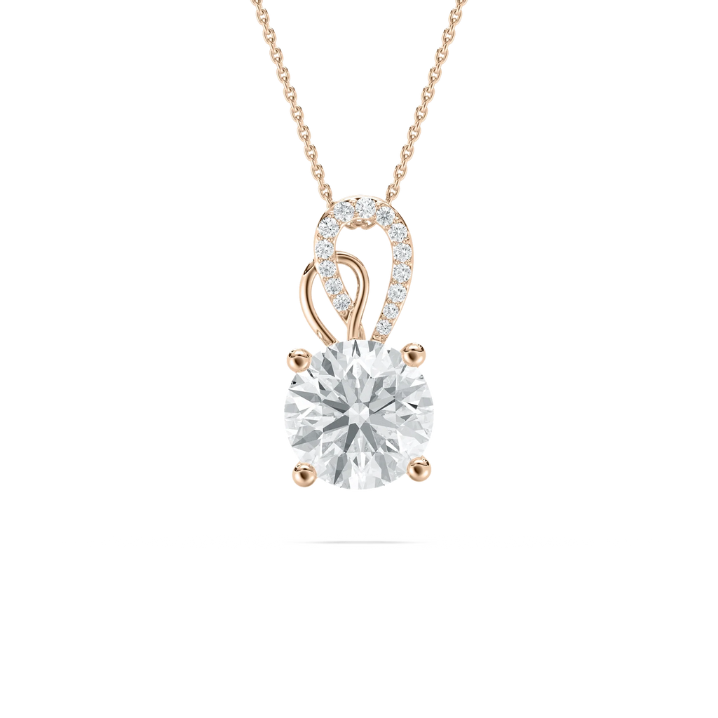 3 ctw Round LGD Ornate Bail Pendant - 18 Inches
