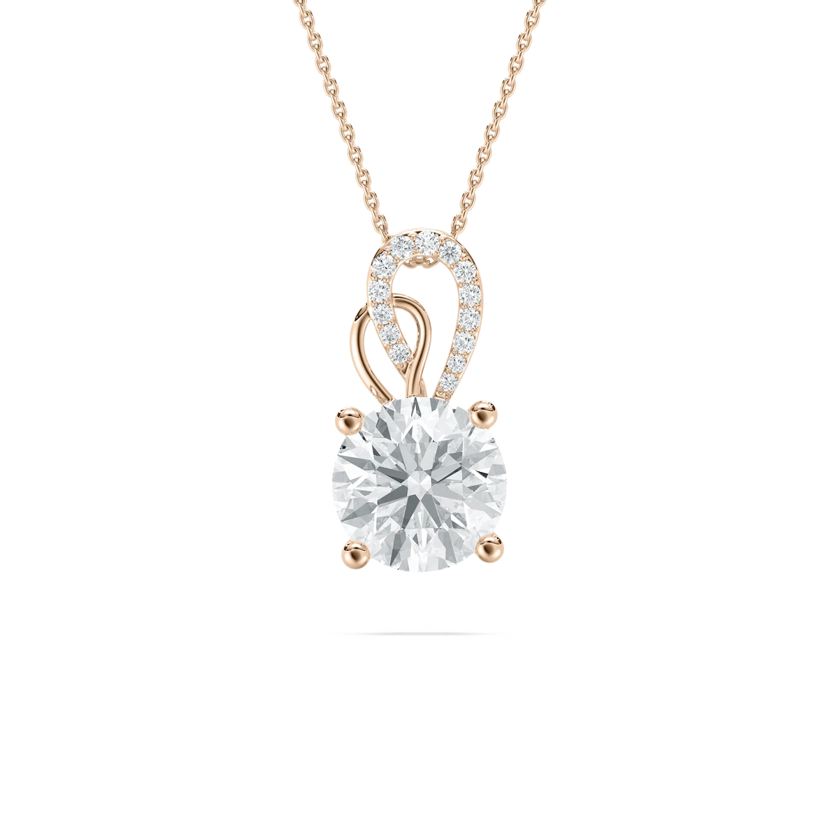3 ctw Round LGD Ornate Bail Pendant - 18 Inches