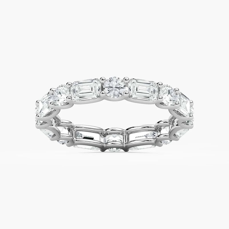 Amari Emerald and Round LGD U Prong Set Eternity Band