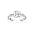 Mirha Round LGD with Marquise Sides Three Stone Engagement Ring - Platinum / 3.0ctw