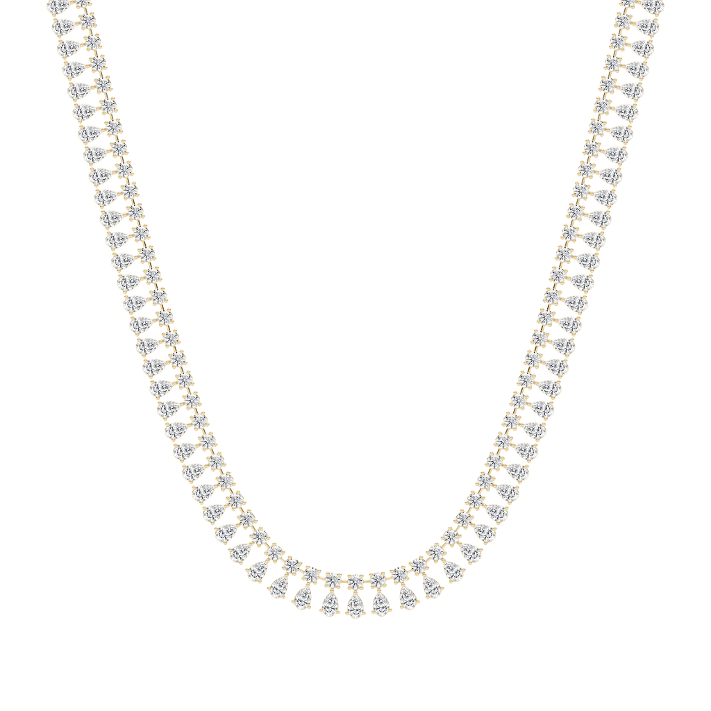 40 ctw Round and Pear LGD Tennis Necklace - 18 Inches - Signature Collection