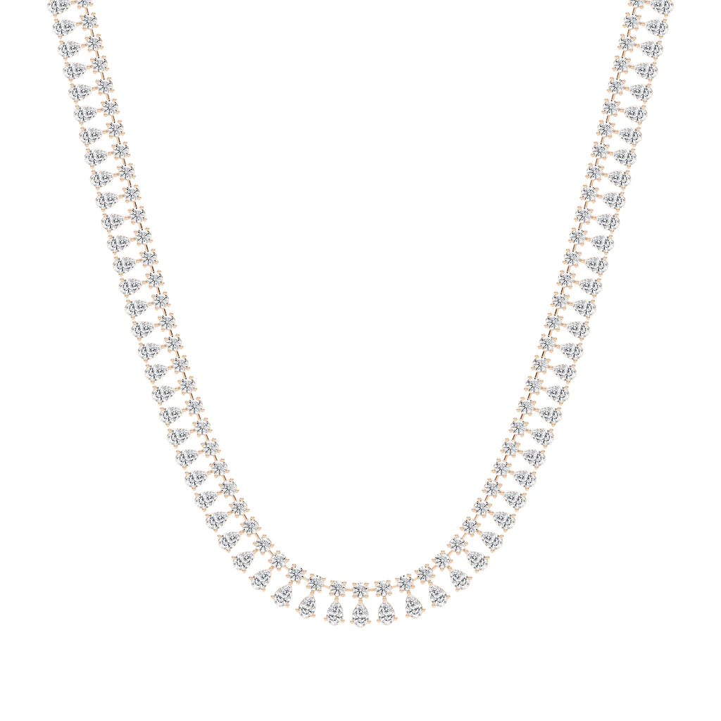 40 ctw Round and Pear LGD Tennis Necklace - 18 Inches - Signature Collection