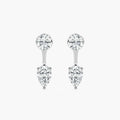 1 ctw LGD Round Studs and Pear Earring Jacket Set - 14K White Gold / F-VS2