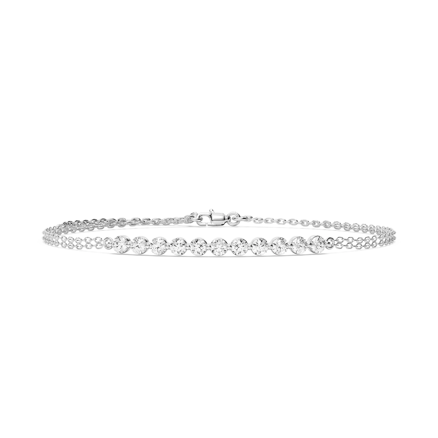 1 ctw Round LGD Eleven Stone Chain Bracelet  - 7 Inches