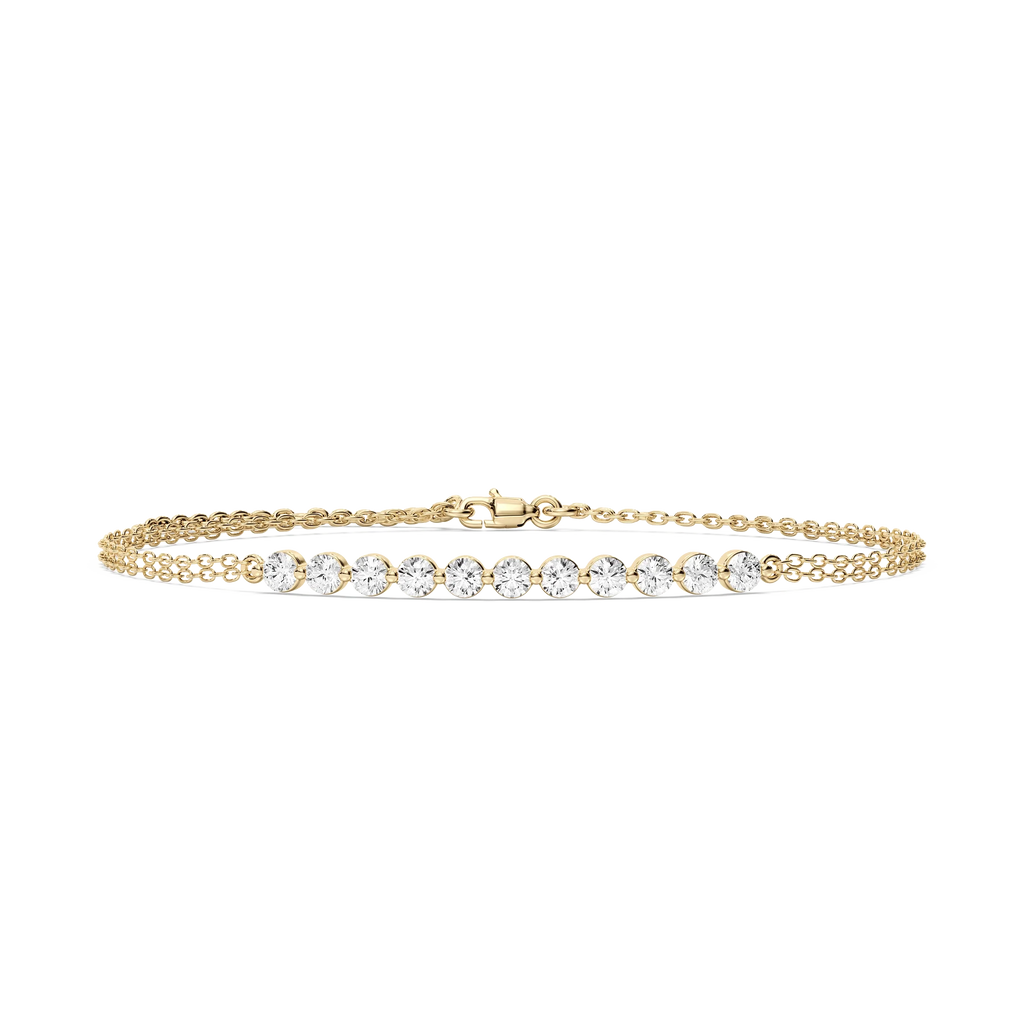 1 ctw Round LGD Eleven Stone Chain Bracelet  - 7 Inches