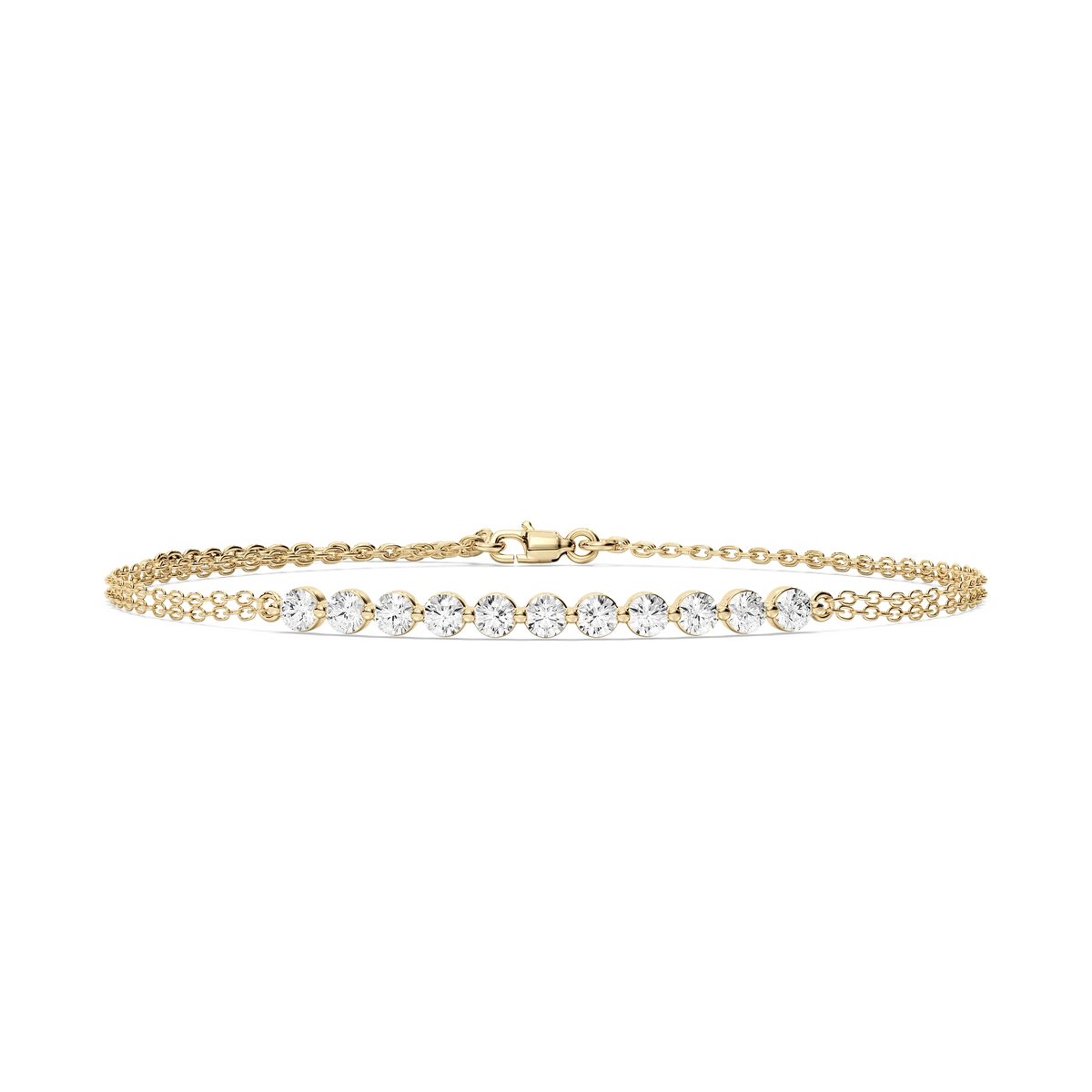 1 ctw Round LGD Eleven Stone Chain Bracelet  - 7 Inches