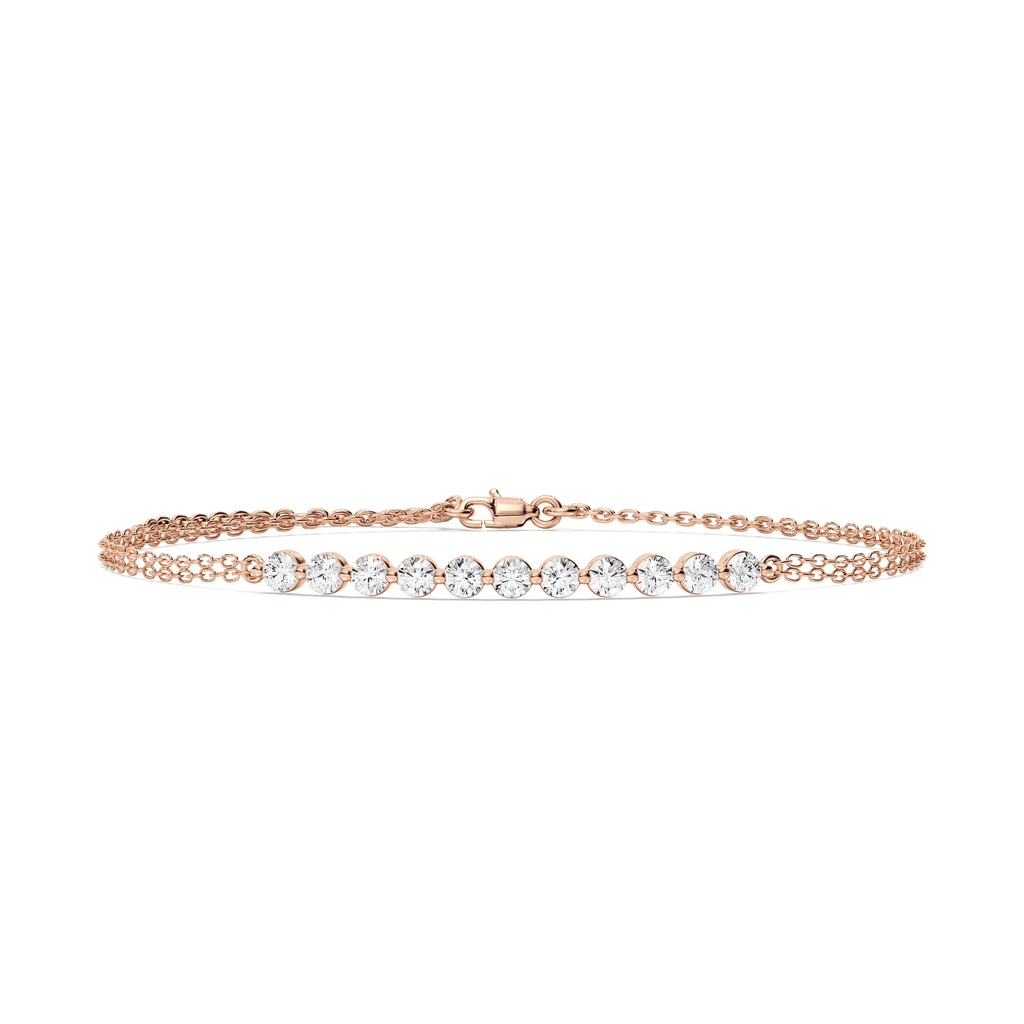 1 ctw Round LGD Eleven Stone Chain Bracelet  - 7 Inches