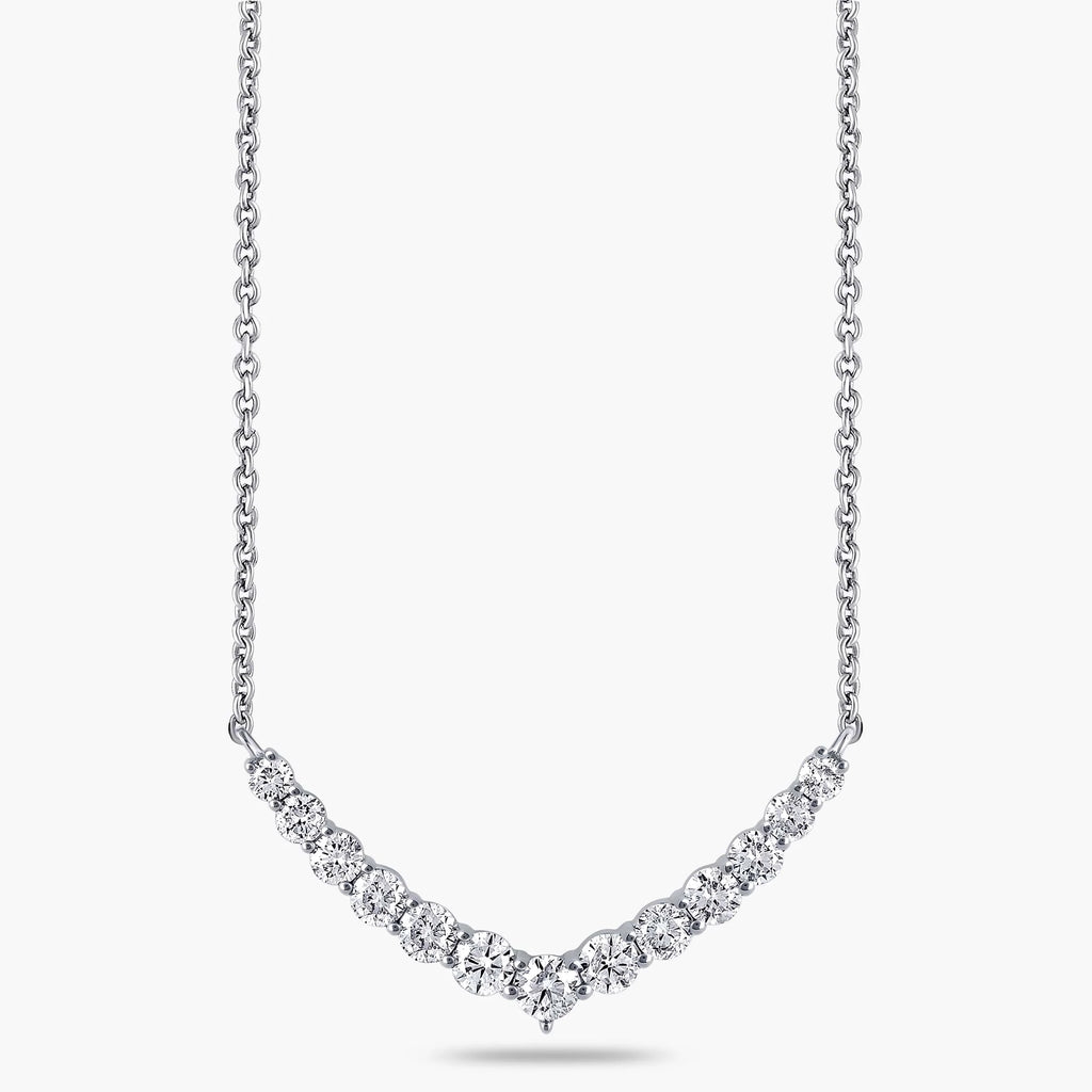1 ctw Round LGD Graduated Necklace - 18 Inches