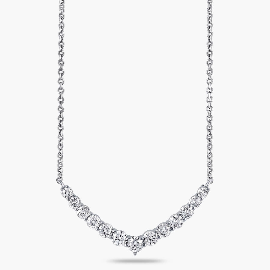 1 ctw Round LGD Graduated Necklace - 18 Inches