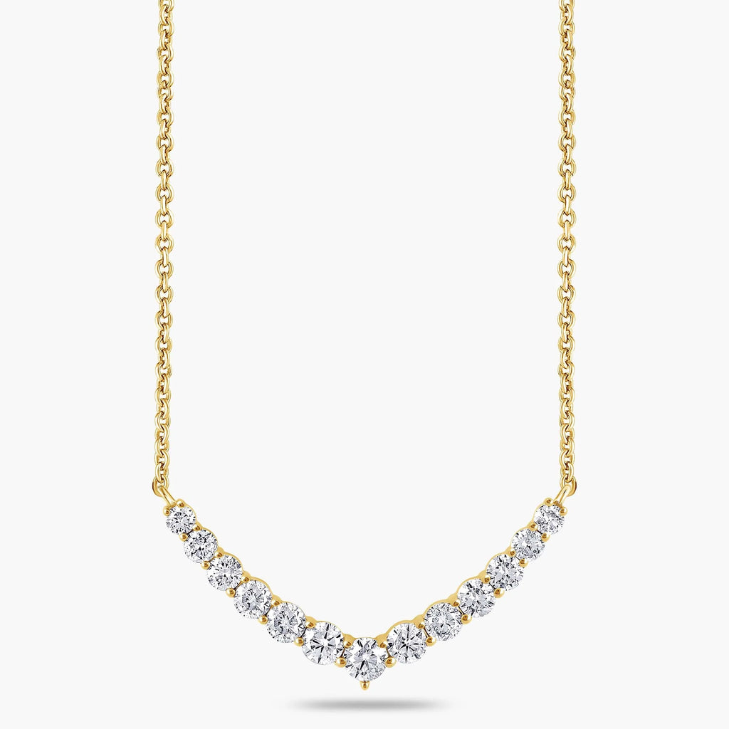 1 ctw Round LGD Graduated Necklace - 18 Inches