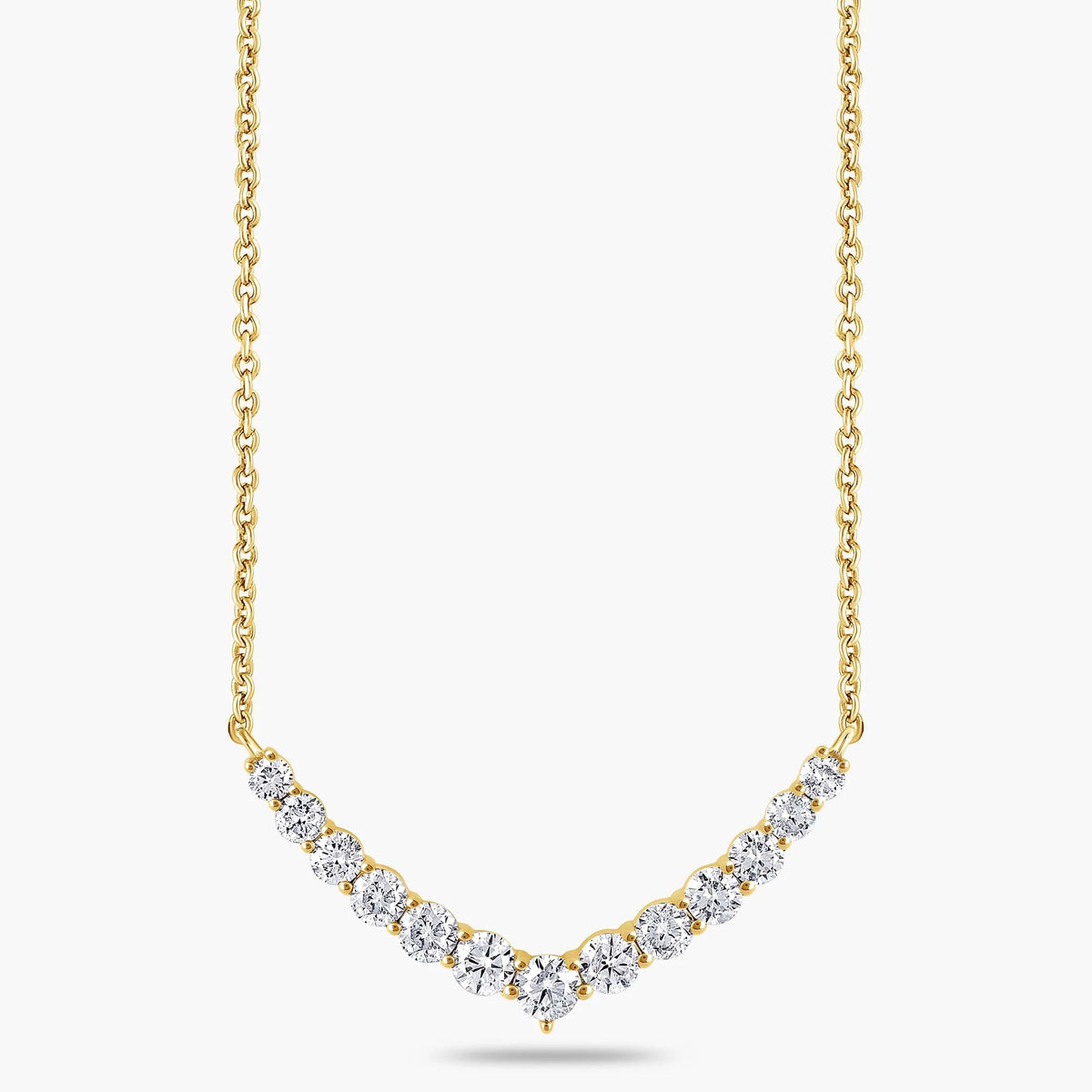 1 ctw Round LGD Graduated Necklace - 18 Inches