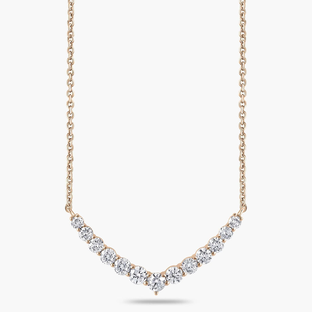 1 ctw Round LGD Graduated Necklace - 18 Inches