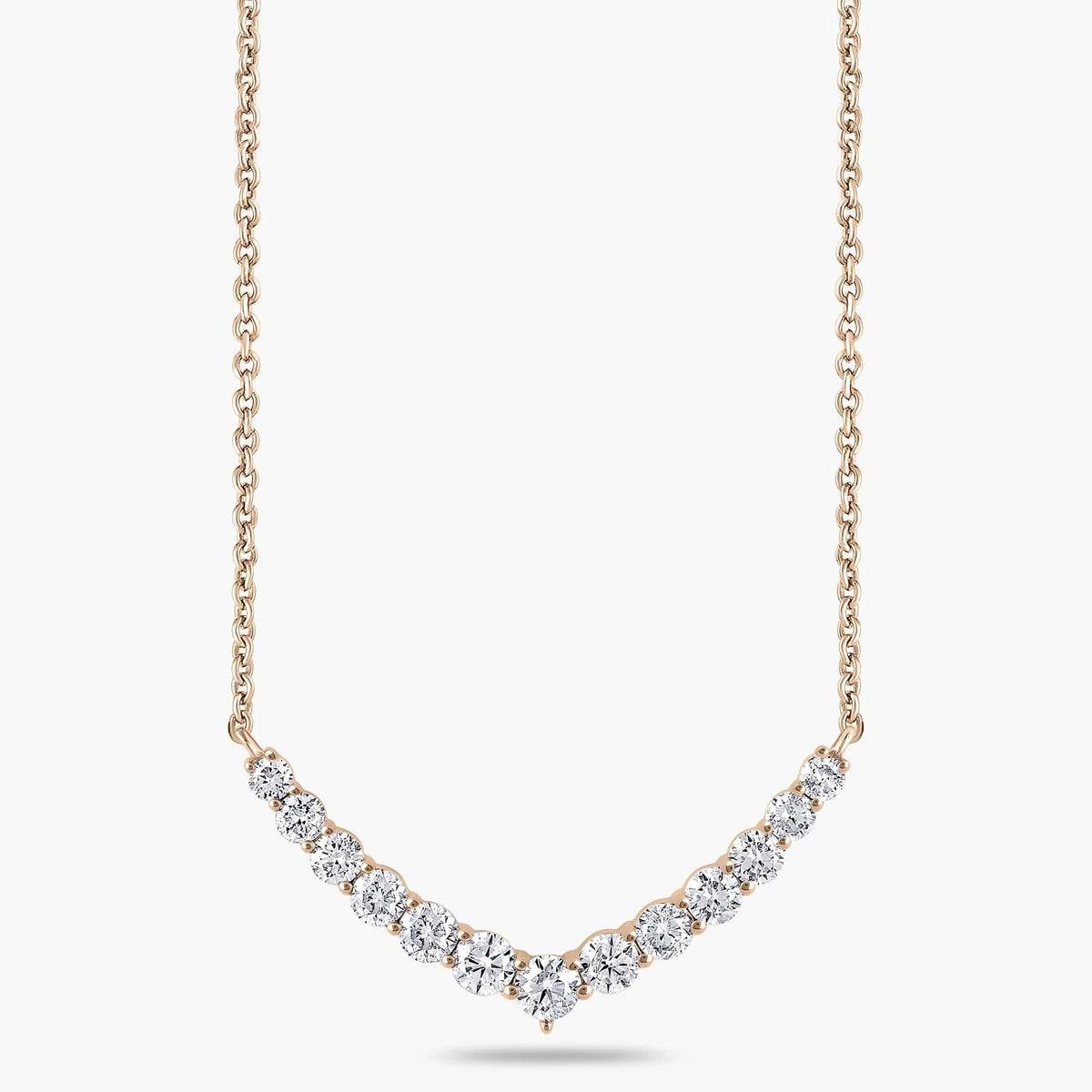 1 ctw Round LGD Graduated Necklace - 18 Inches