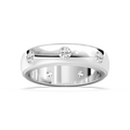 Riley 1 ⅙ ctw Round LGD 6.20mm Burnished Milgrain Mens Wedding Band - 14K White Gold