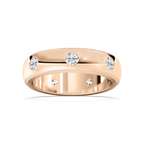 Riley 1 ⅙ ctw Round LGD 6.20mm Burnished Milgrain Mens Wedding Band - 14K Rose Gold