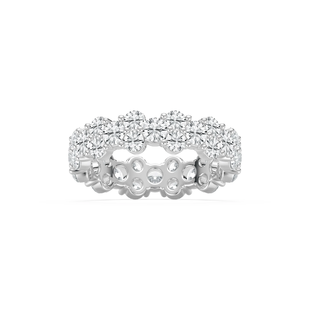 Peyton 3 ⅜ ctw Round LGD Staggered Eternity Band - 14K White Gold