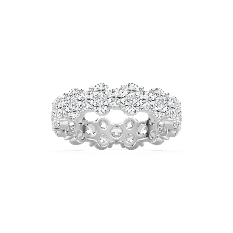 Peyton 3 ⅜ ctw Round LGD Staggered Eternity Band - 14K White Gold
