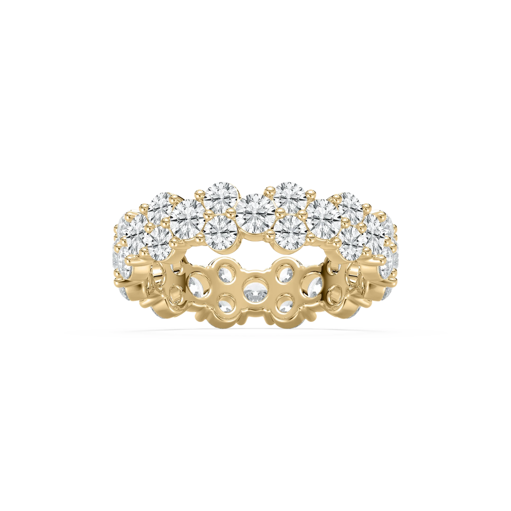 Peyton 3 ⅜ ctw Round LGD Staggered Eternity Band - 14K Yellow Gold