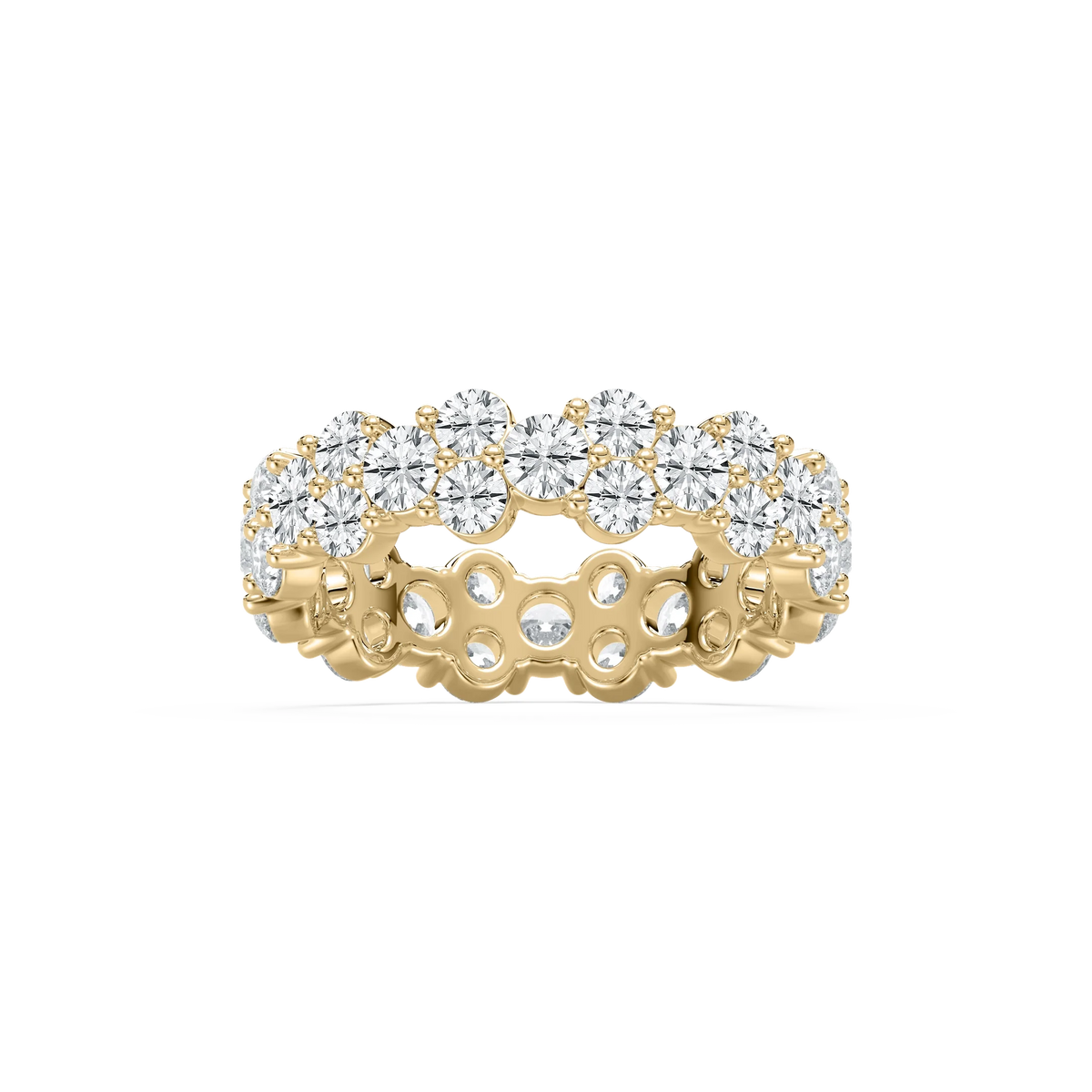 Peyton 3 ⅜ ctw Round LGD Staggered Eternity Band - 14K Yellow Gold