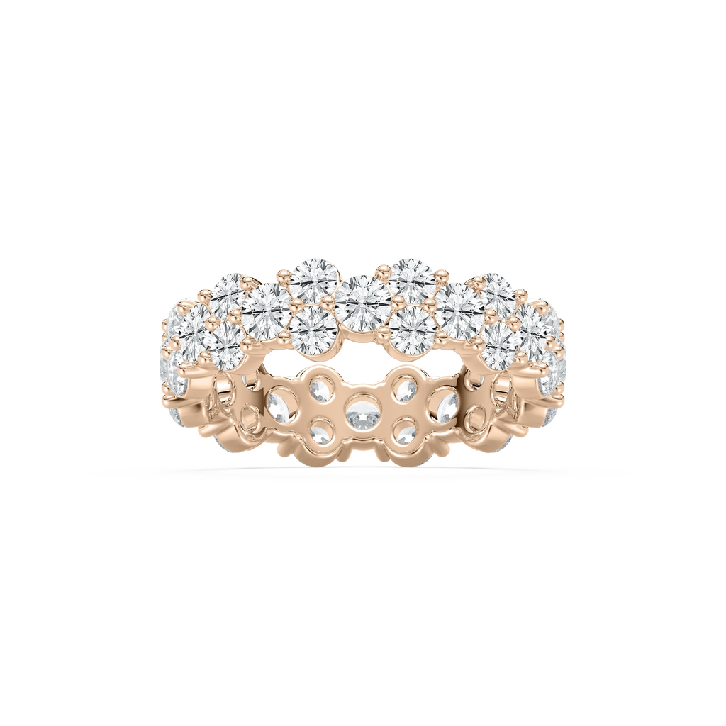 Peyton 3 ⅜ ctw Round LGD Staggered Eternity Band - 14K Rose Gold