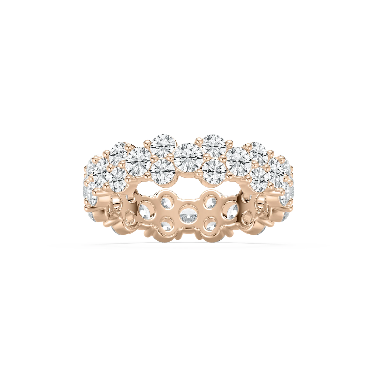 Peyton 3 ⅜ ctw Round LGD Staggered Eternity Band - 14K Rose Gold