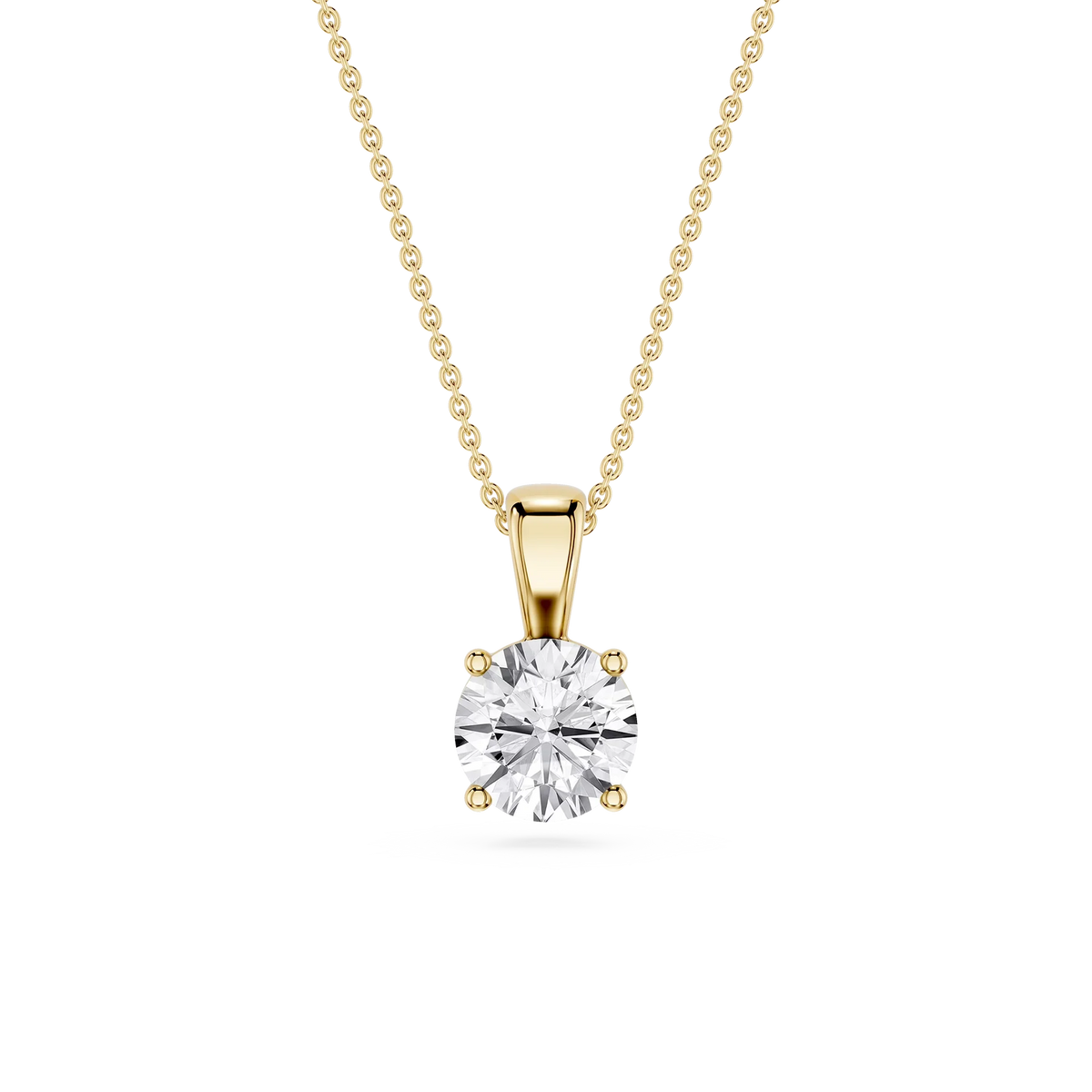 Round LGD 4-Prong Single Bail Pendant - 16 to 18 Inches