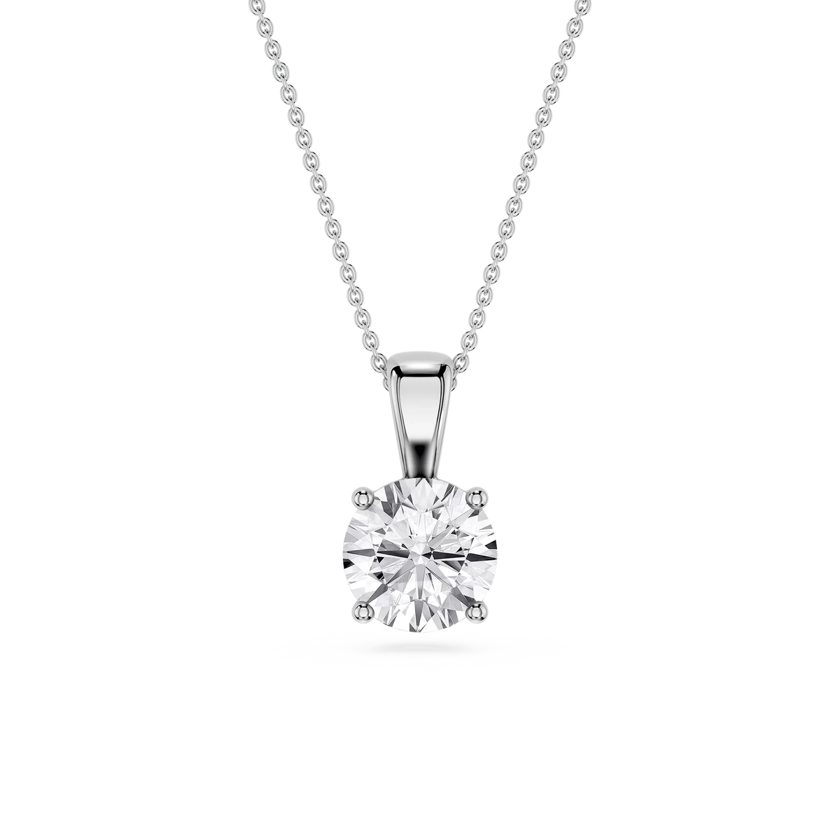 Round LGD 4-Prong Single Bail Pendant - 16 to 18 Inches