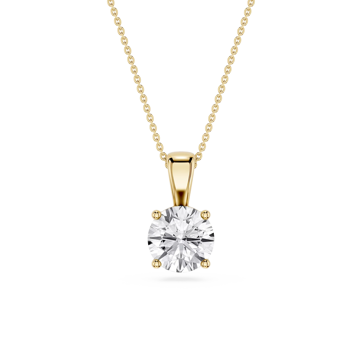Round LGD 4-Prong Single Bail Pendant - 16 to 18 Inches