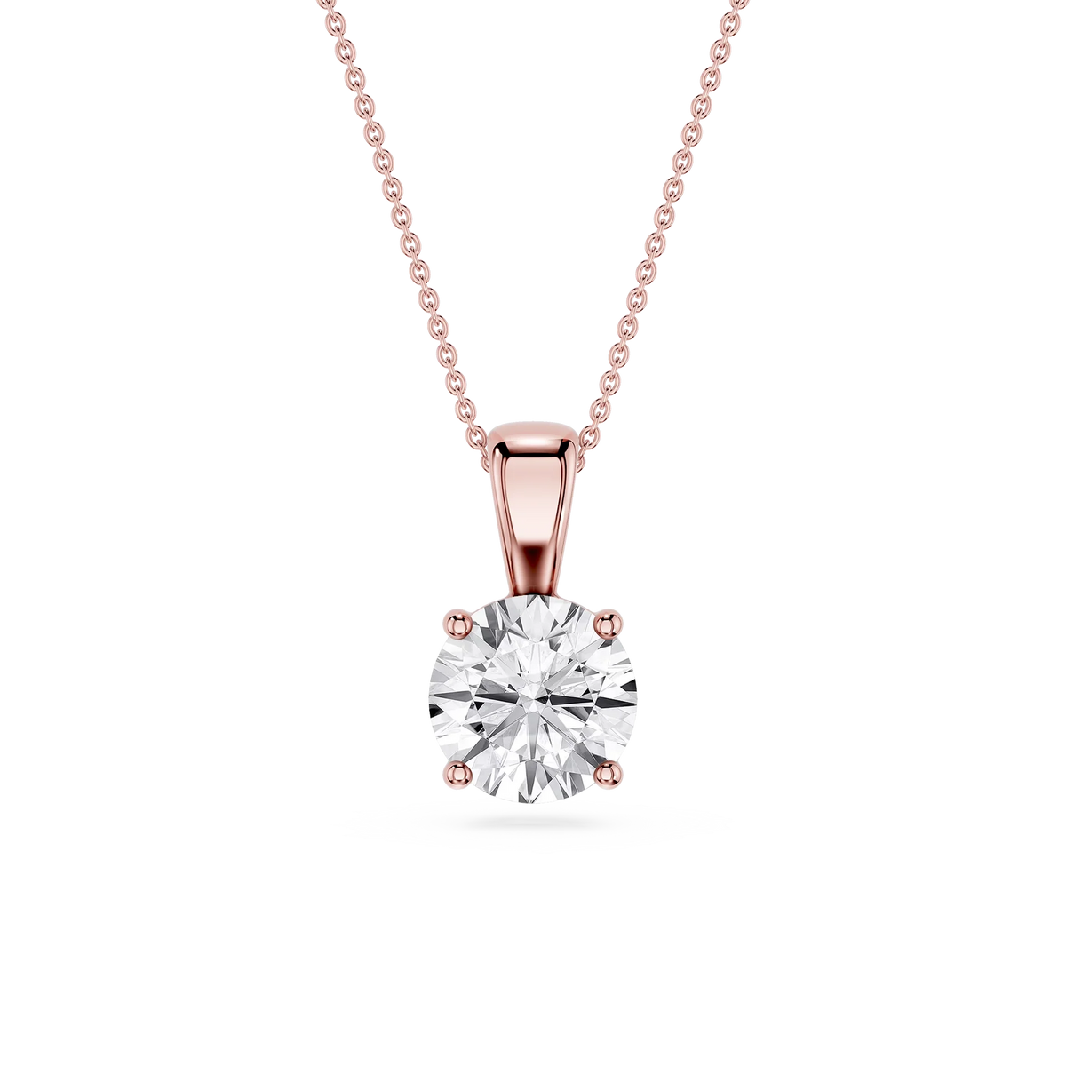 Round LGD 4-Prong Single Bail Pendant - 16 to 18 Inches