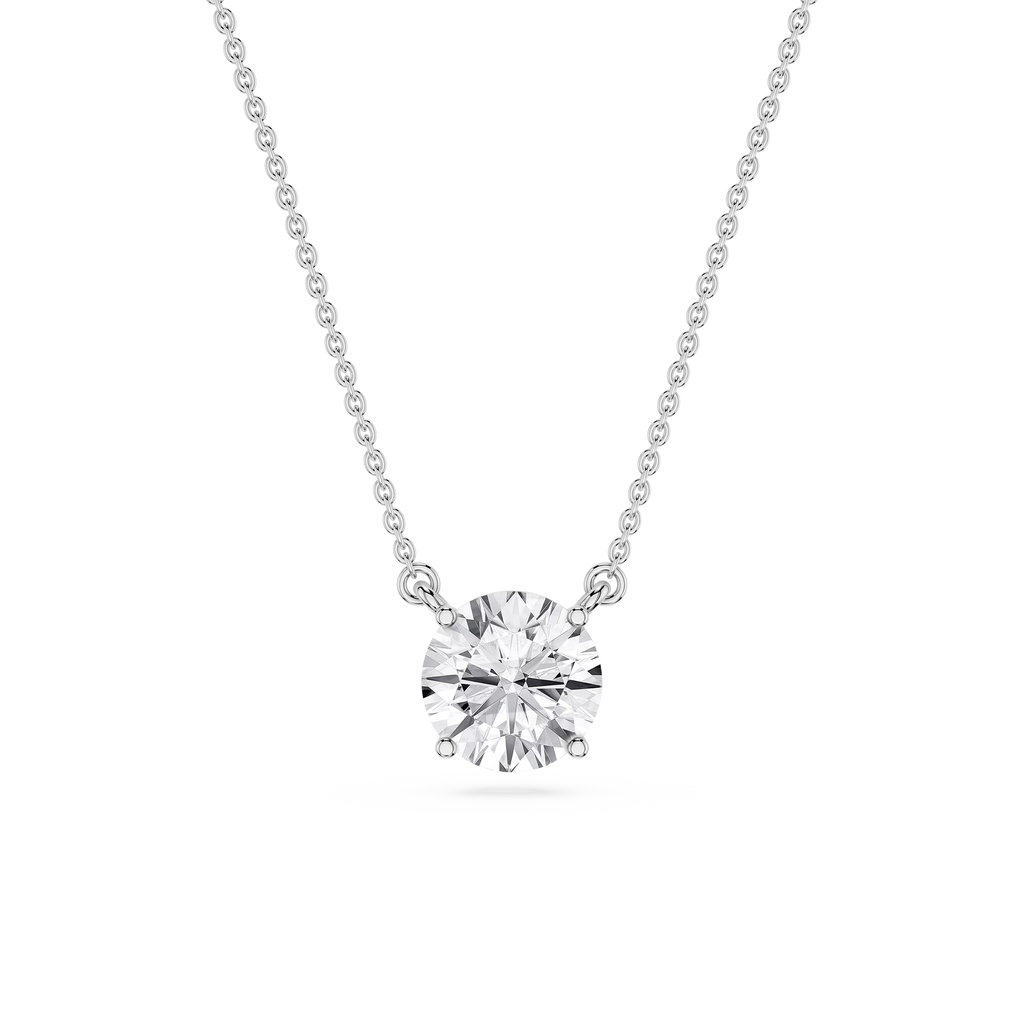 Round LGD 4 Prong Solitaire Pendant - 16 to 18 Inches