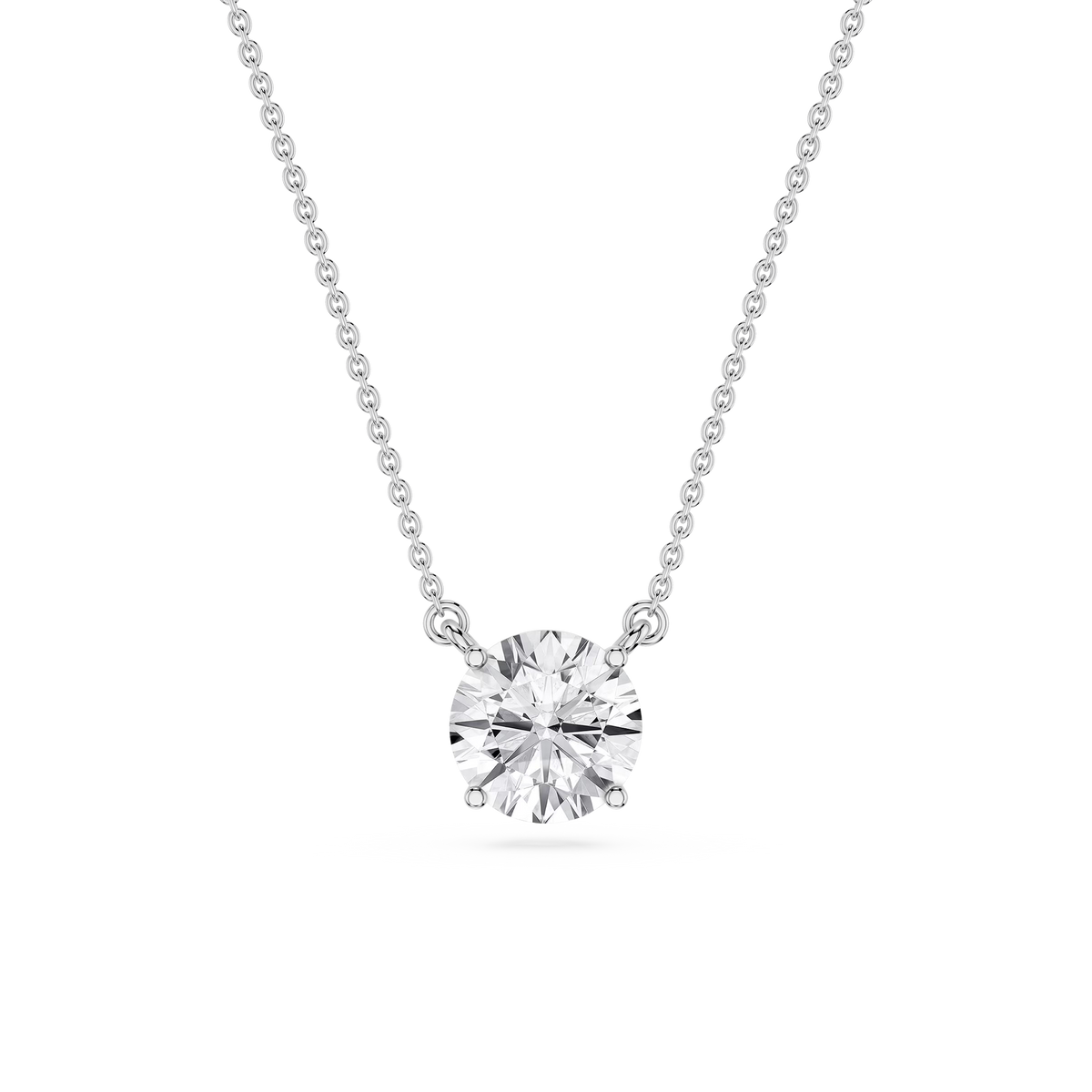 Round LGD 4 Prong Solitaire Pendant - 16 to 18 Inches