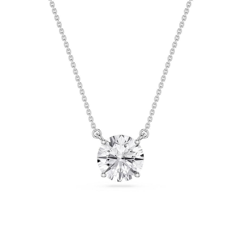 Round LGD 4 Prong Solitaire Pendant - 16 to 18 Inches