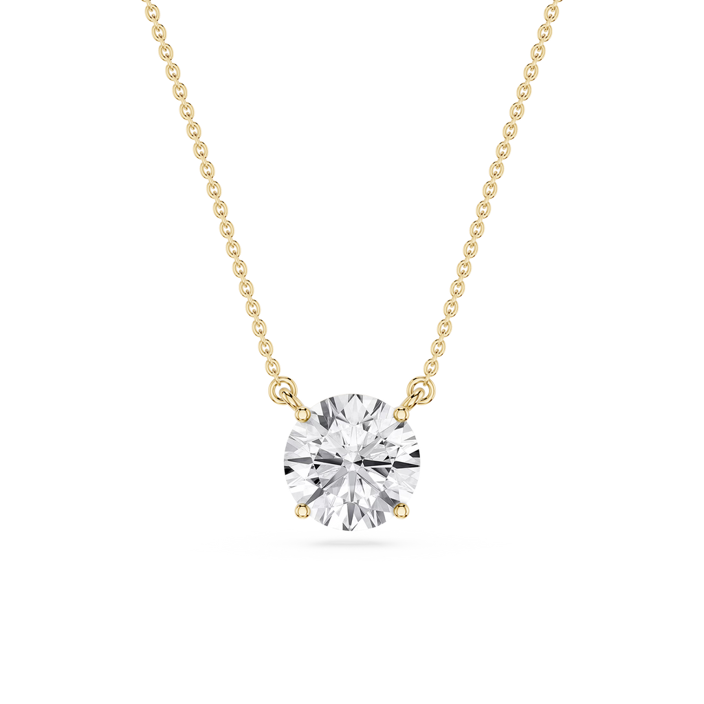 Round LGD 4 Prong Solitaire Pendant - 16 to 18 Inches