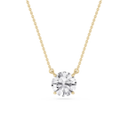 Round LGD 4 Prong Solitaire Pendant - 16 to 18 Inches