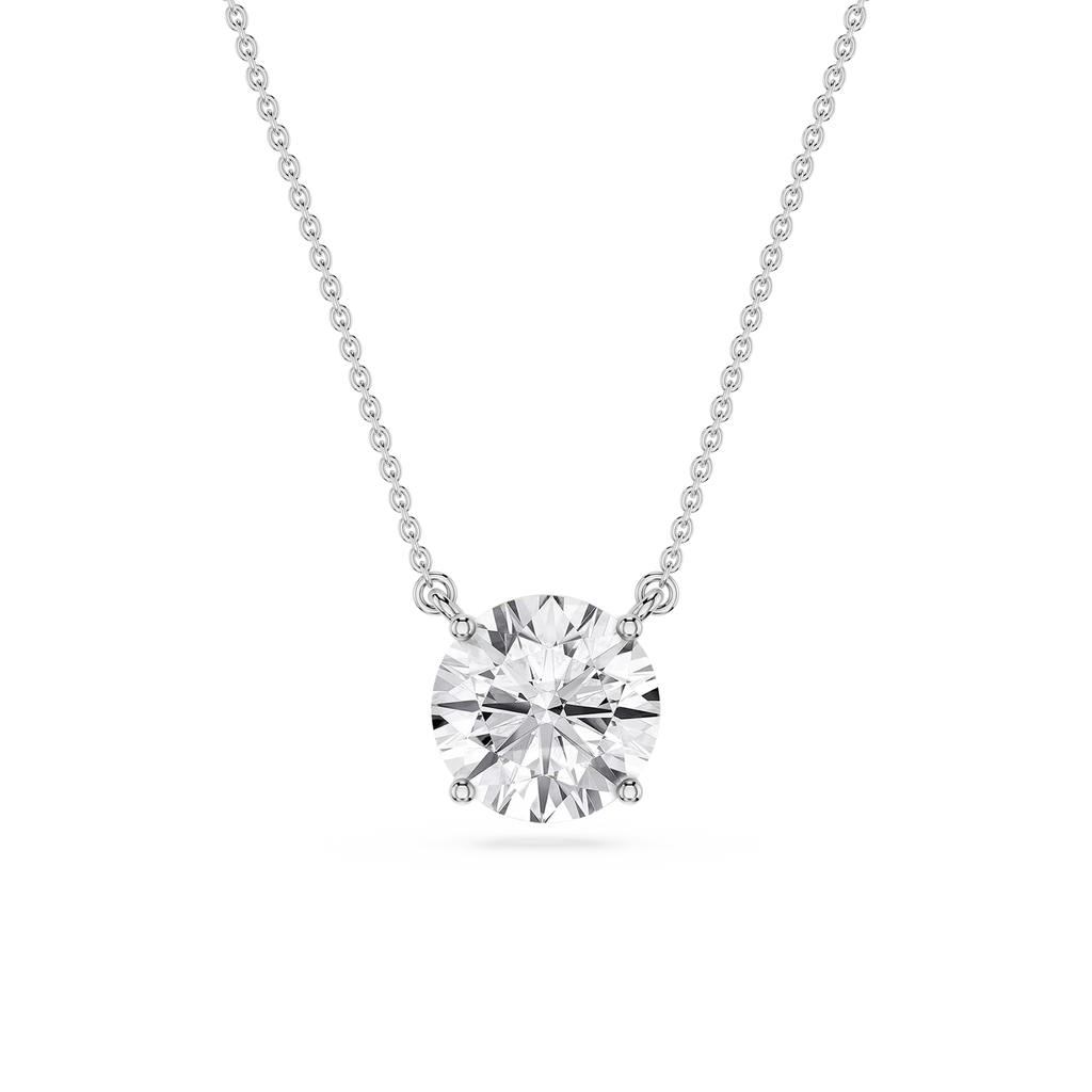 Round LGD 4 Prong Solitaire Pendant - 16 to 18 Inches