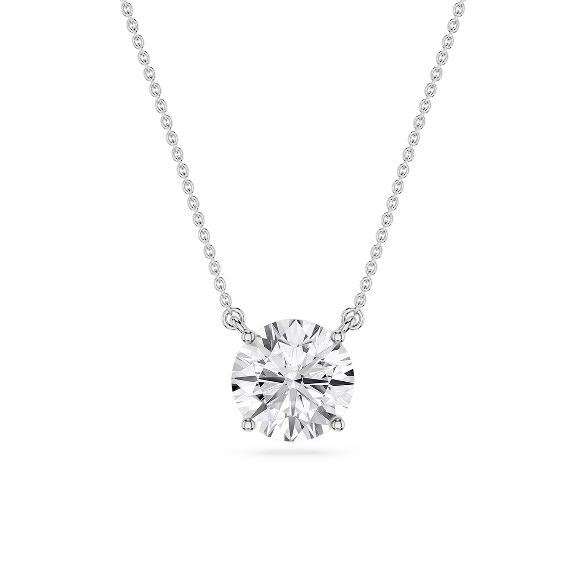 Round LGD 4 Prong Solitaire Pendant - 16 to 18 Inches