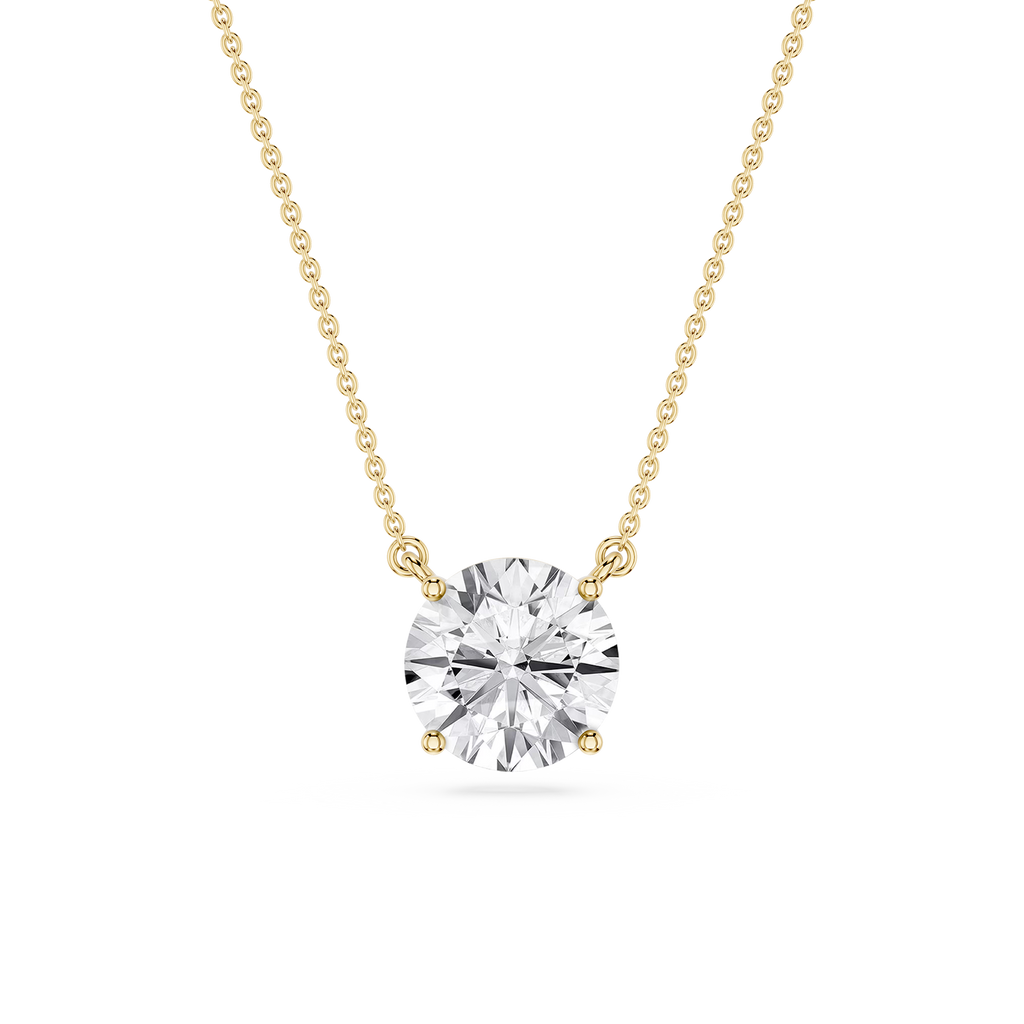 Round LGD 4 Prong Solitaire Pendant - 16 to 18 Inches