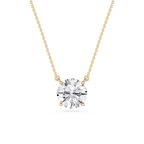 Round LGD 4 Prong Solitaire Pendant - 16 to 18 Inches