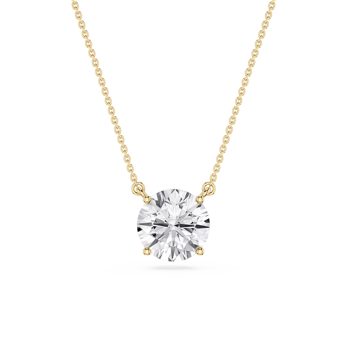 Round LGD 4 Prong Solitaire Pendant - 16 to 18 Inches