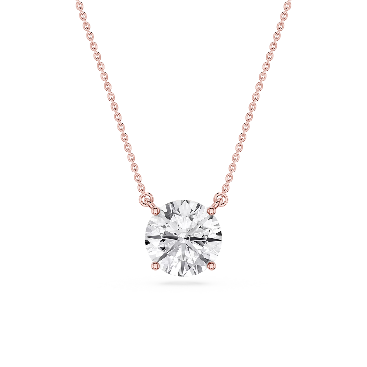 Round LGD 4 Prong Solitaire Pendant - 16 to 18 Inches