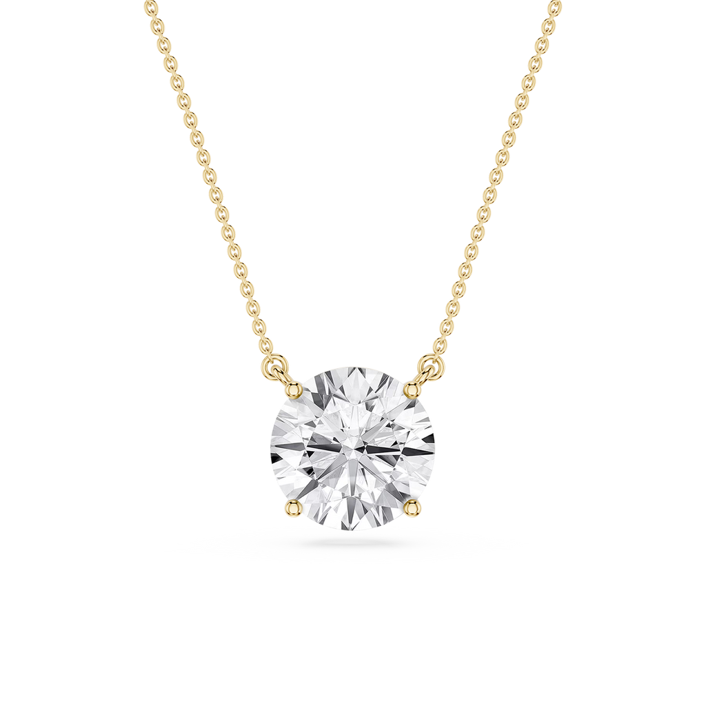 Round LGD 4 Prong Solitaire Pendant - 16 to 18 Inches